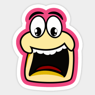 Scared Funny Face Cartoon Emoji Sticker